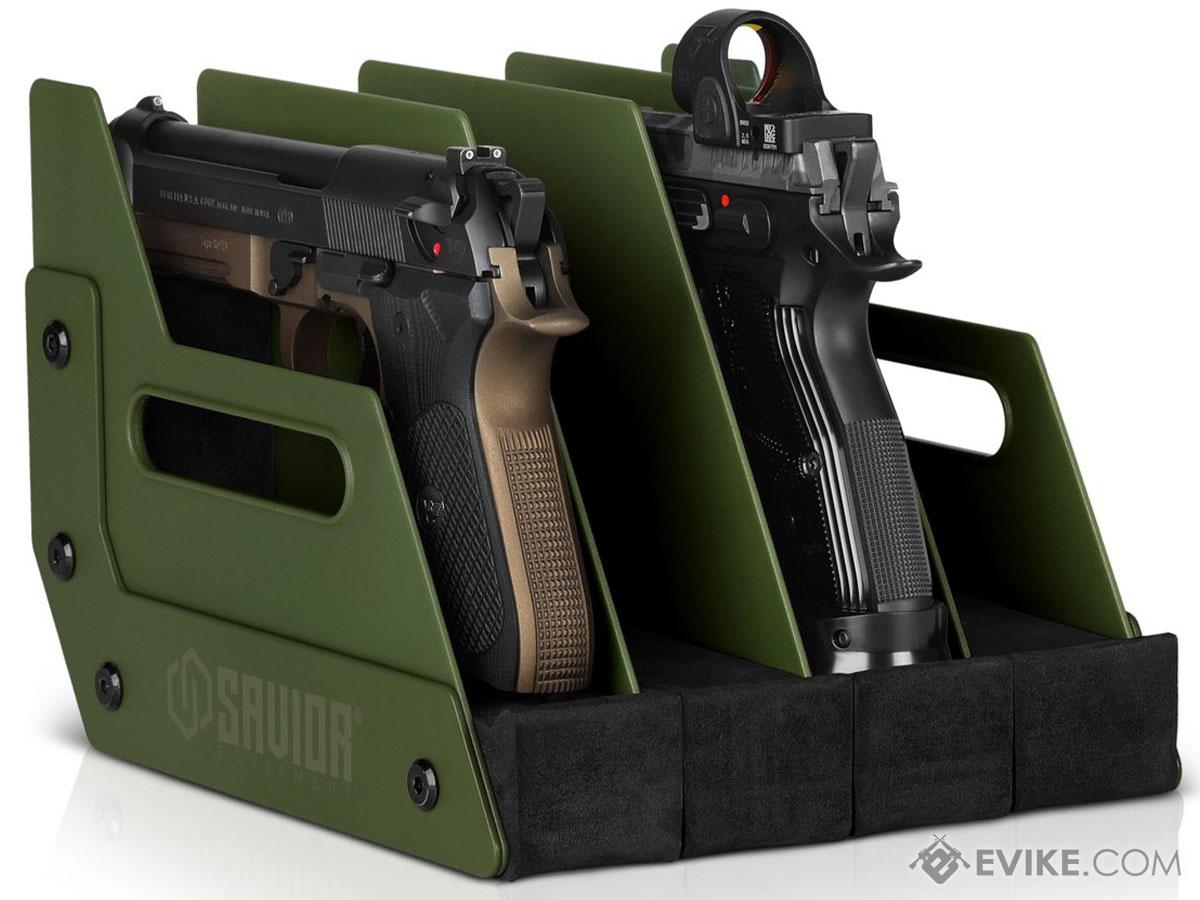 Savior Equipment Pistol Storage Gun Rack (Model: 4 Slot / OD Green)