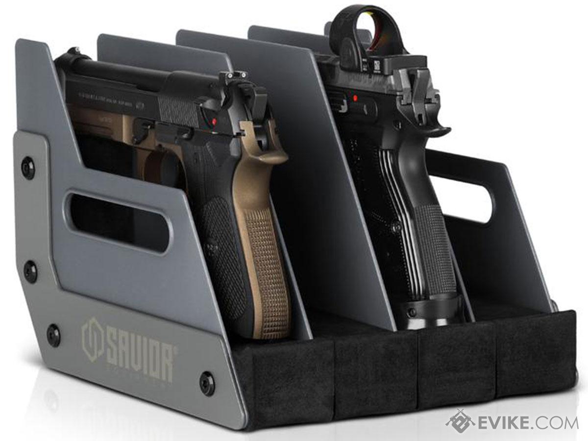Savior Equipment Pistol Storage Gun Rack (Model: 4 Slot / SW Gray)