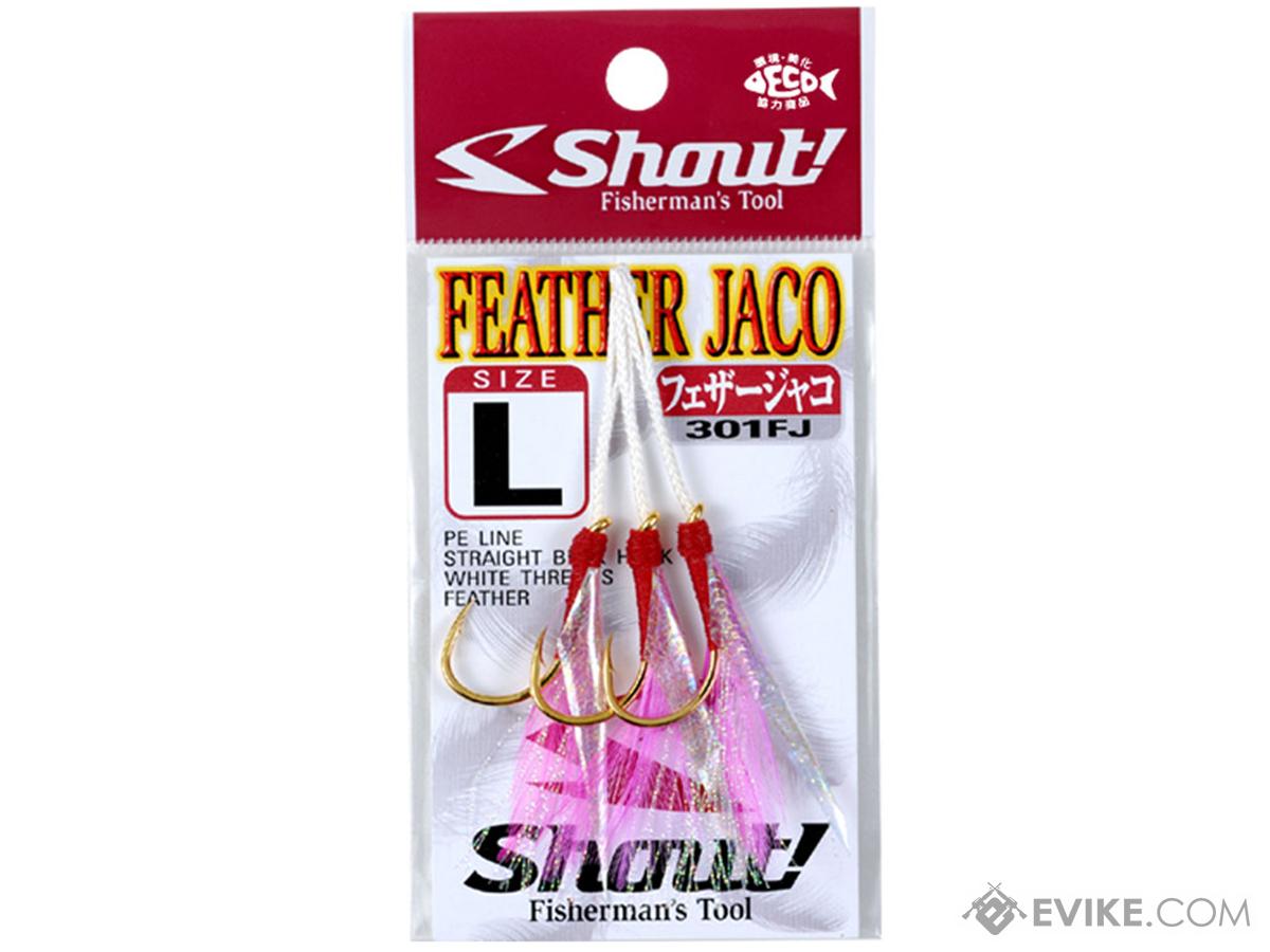 Shout! Fisherman's Tackle Feather Jaco Single Assist Hook (Size: SS / 3-Pack)