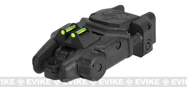dual profile rhino fiber optic flip up rifle smg sight by evike