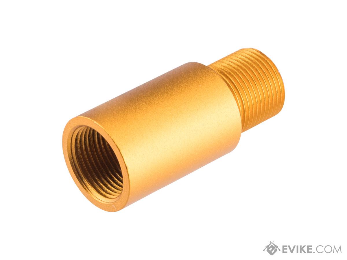 Slong Airsoft Threaded Outer Barrel Adapter (Model: 14mm+ to 14mm- / 26mm / Gold)