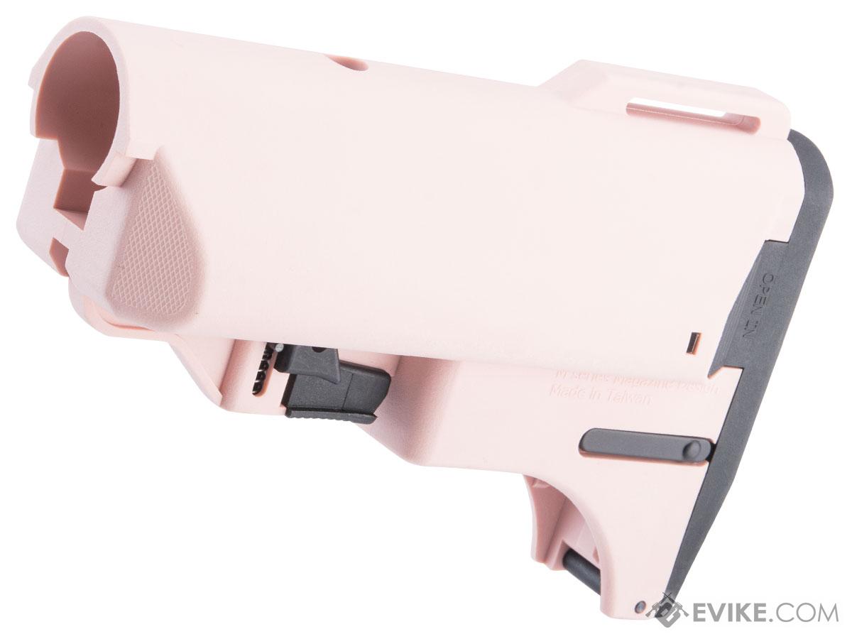 Slong Airsoft Retractable Magazine Stock for M4/M16 Airsoft AEG Rifles (Color: Pink)