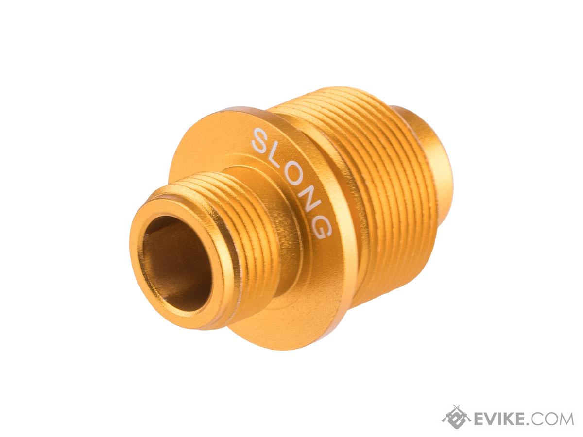 Slong Airsoft 14mm Negative Thread Adapter for Tokyo Marui VSR-10 Airsoft Sniper Rifles (Color: Gold)