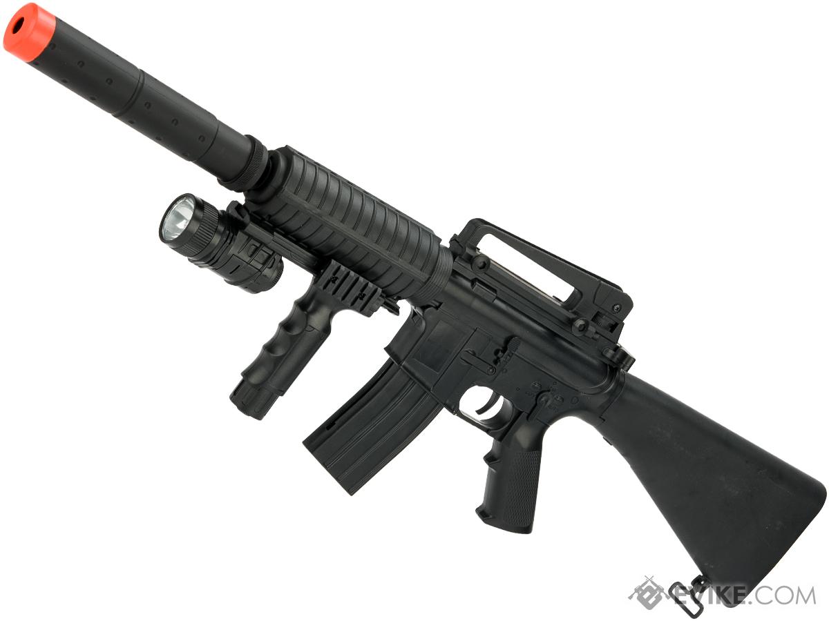 M4 SR-16 3/4 Scale Airsoft Spring Powered Rifle by ZM with flashlight / 280 FPS