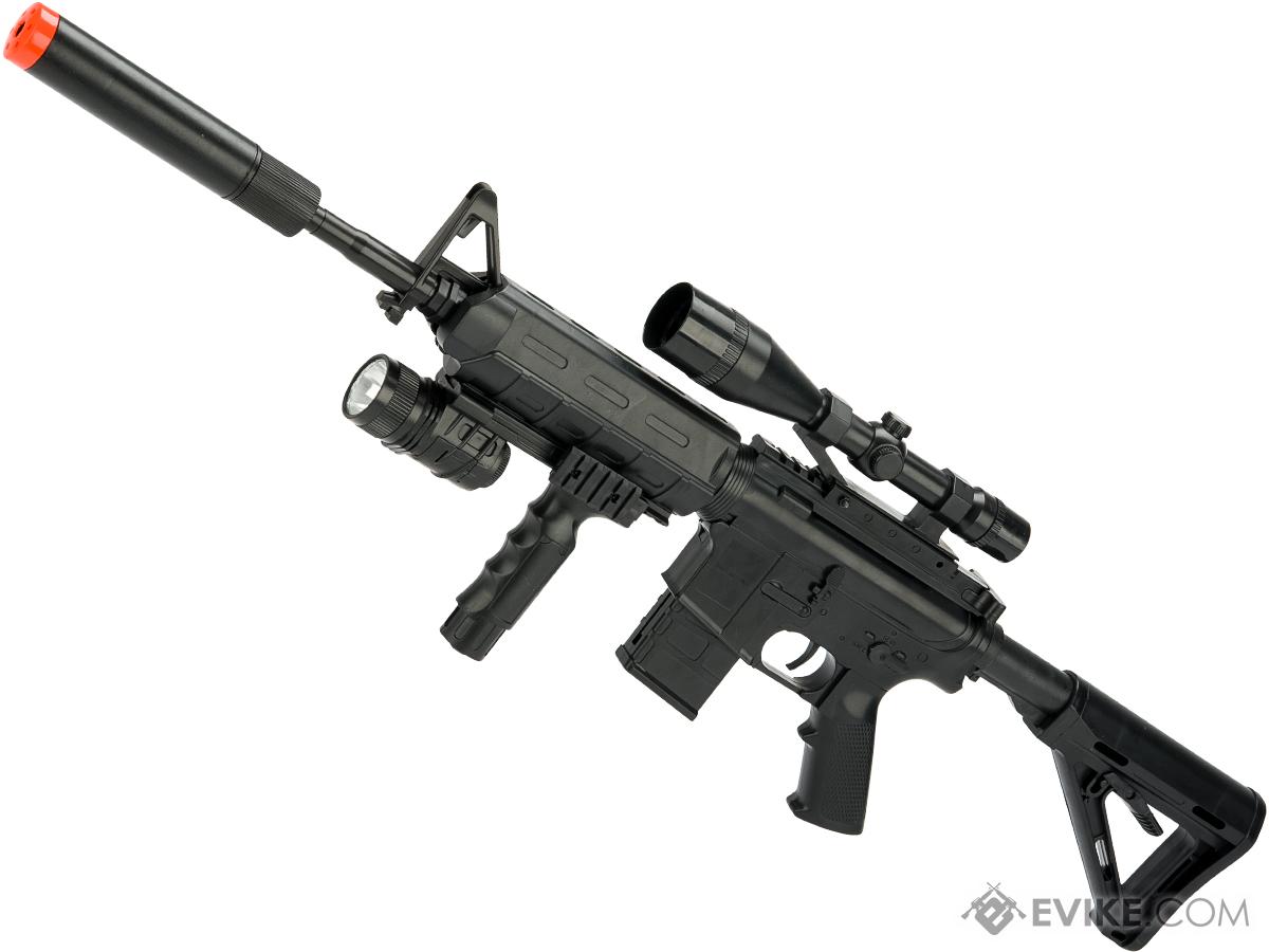 ZM 3/4 Scale Spring Powered Airsoft M4 Rifle (Color: Black)