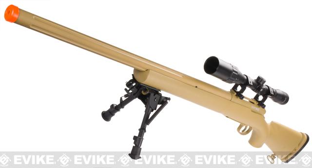 Echo1 M28 Bolt Action Airsoft Sniper Rifle w/ Bipod (Color: Tan)