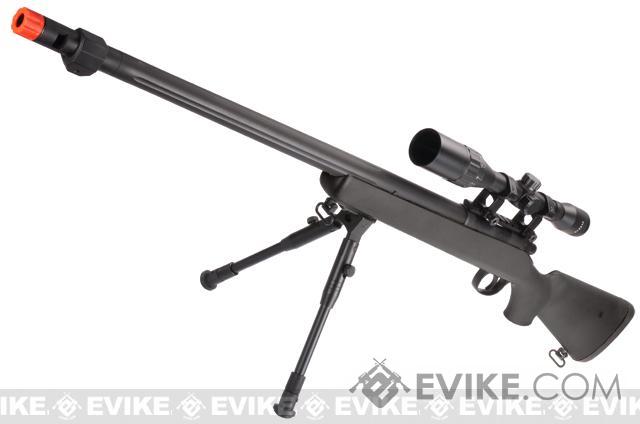 Matrix VSR10 MB07 Bolt Action Sniper Rifle w/ Fluted Barrel & Bipod (Color: Black + Scope)