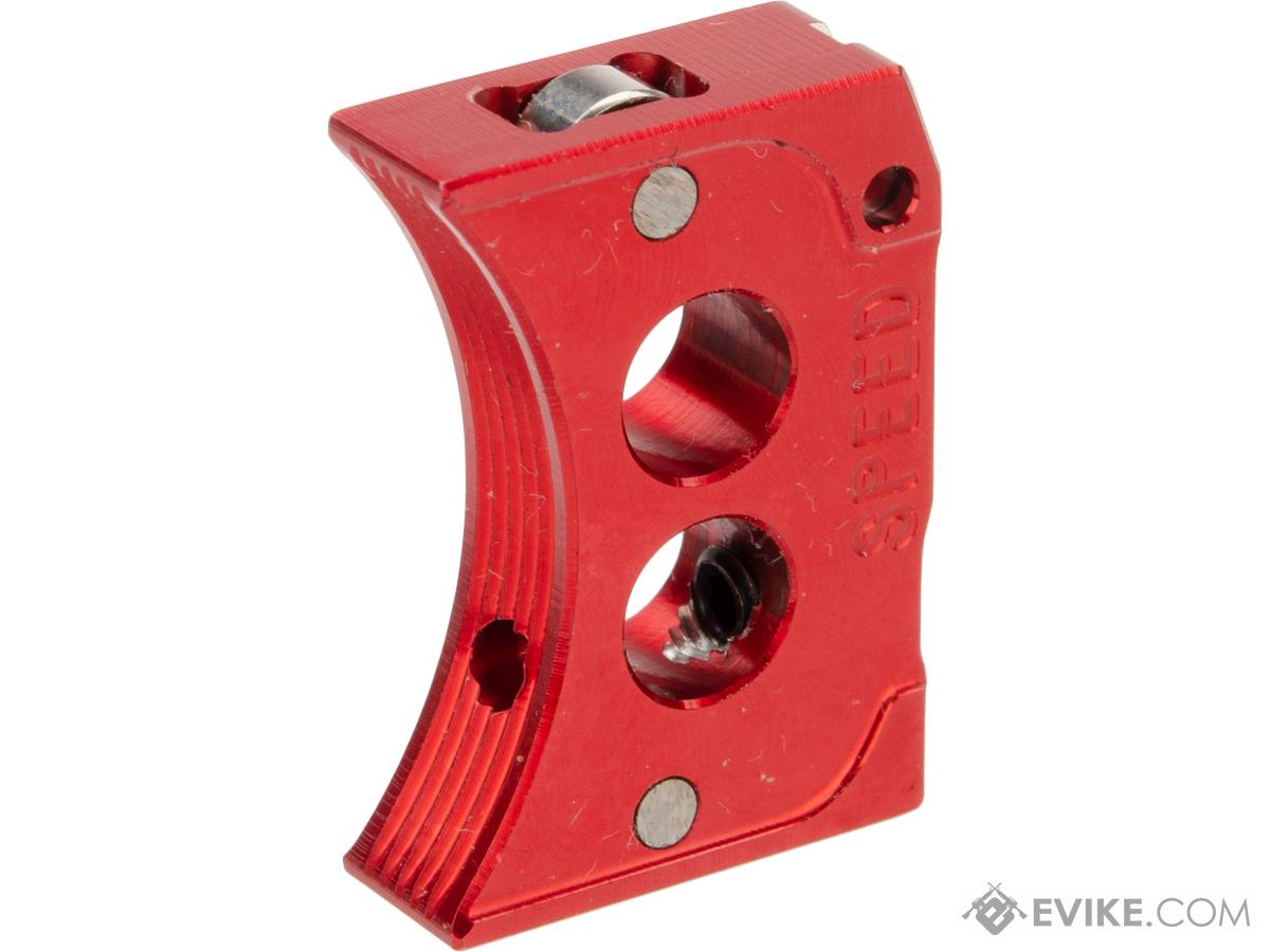 SPEED Ball Bearing Trigger for Tokyo Marui Hi-Capa/M1911 Airsoft Gas Blowback Pistols (Model: Curve Trigger / 2 Hole / Red)