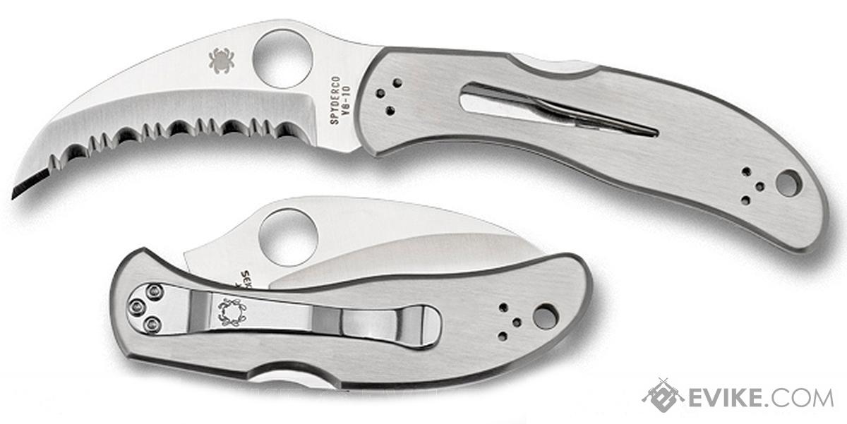 Spyderco Harpy 2.75 Lockback Stainless Steel Folding Knife - Full Serrations
