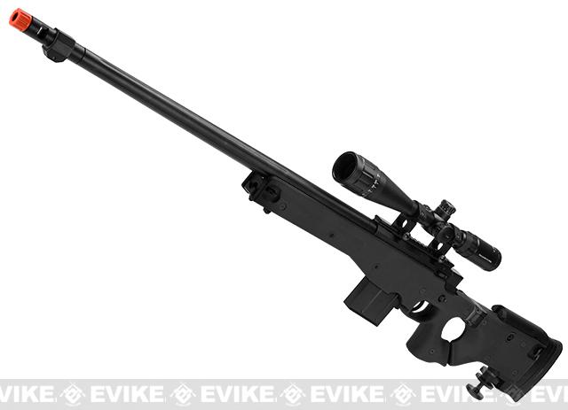 WELL L96 Bolt Action Airsoft Sniper Rifle w/ Folding Stock (Color: Black + Bipod)