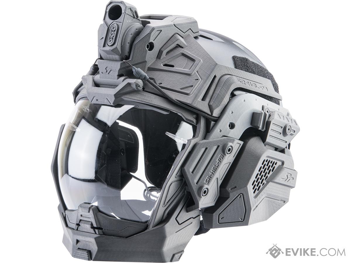 SRU P3 Tactical Helmet System w Integrated Cooling System Flip Up Visor Color Black Kit Helmet