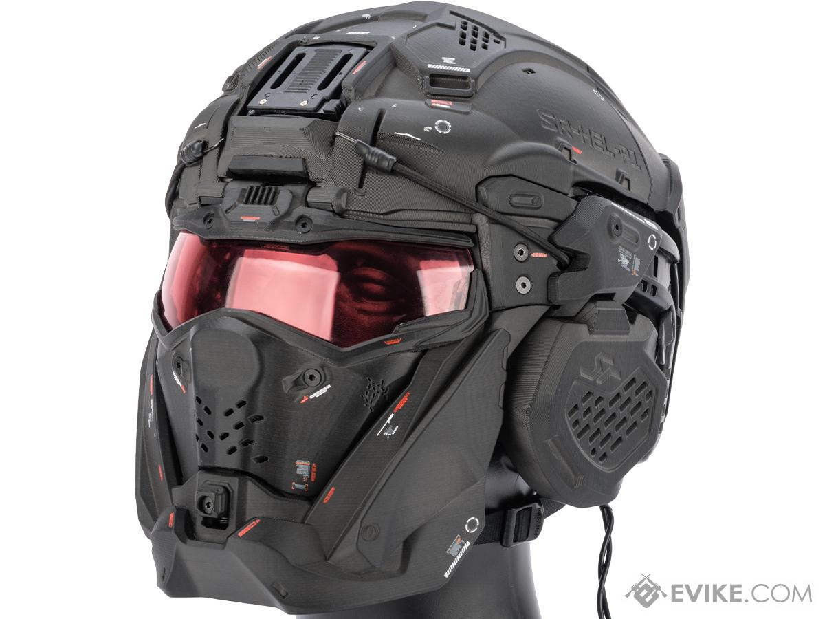 Sru Sr Tactical Helmet W Integrated Cooling System Flip Up Visor Color Black Tactical Gear Apparel Masks Full Face Masks Evike Com Airsoft Superstore