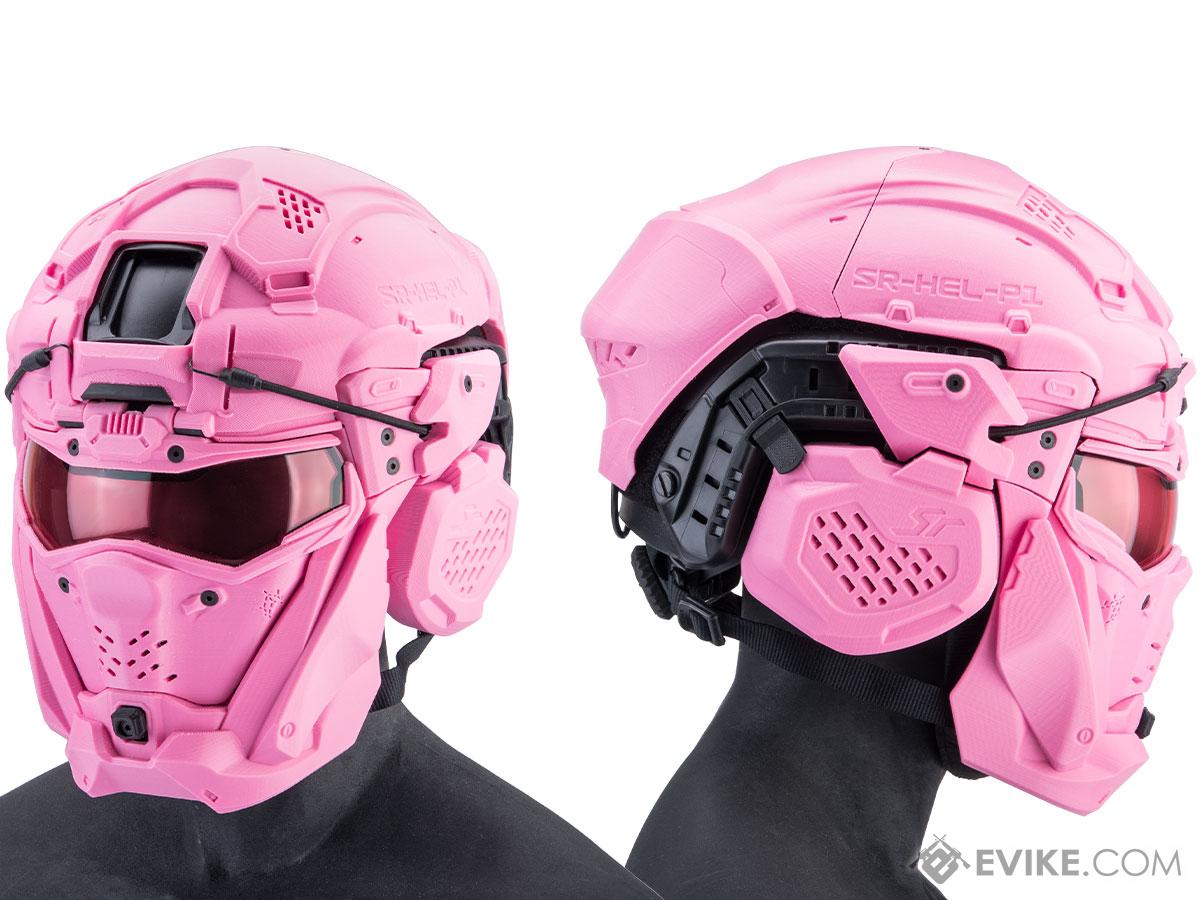 SRU SR Tactical Helmet w/ Integrated Cooling System & Flip-Up Visor (Color: Pink)