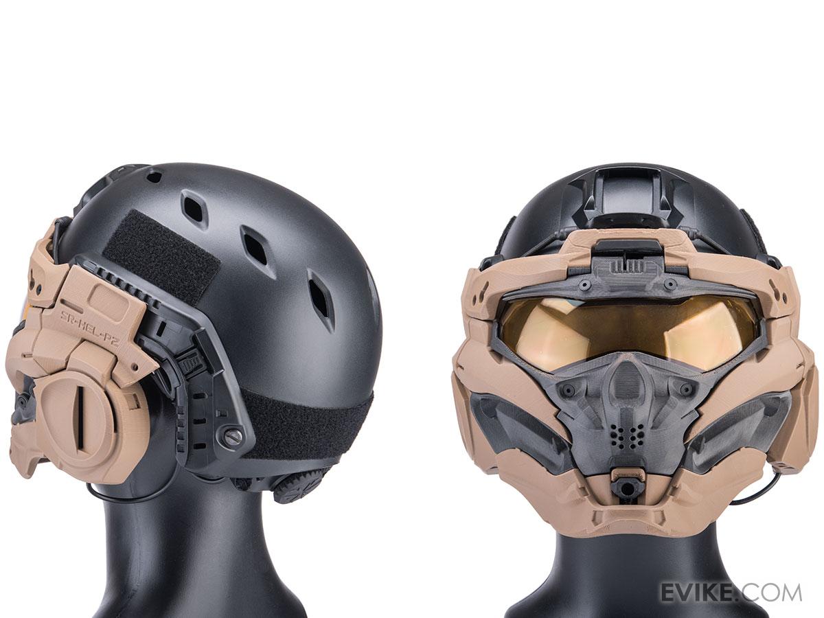 SRU SR Tactical Face Shield Type II w/ Integrated Cooling System & Flip ...
