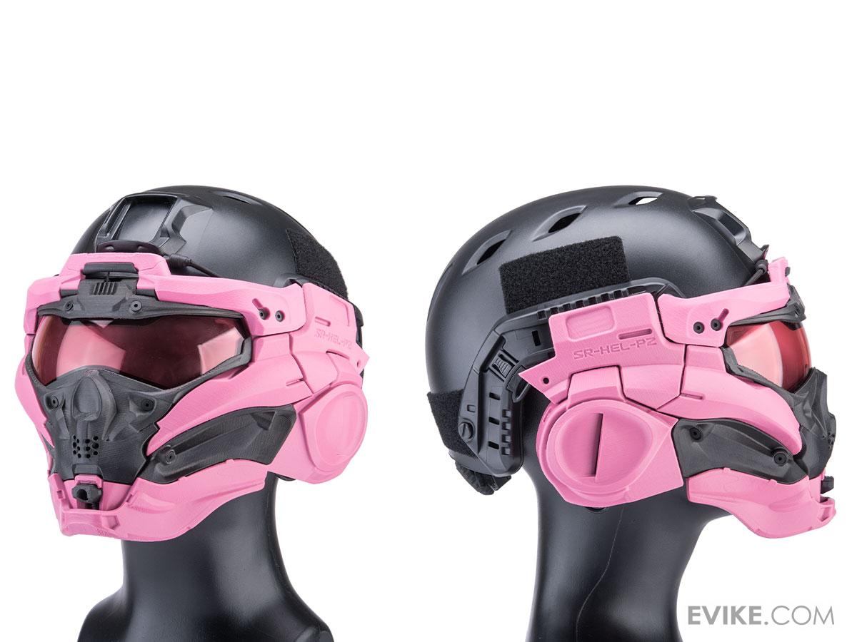 SRU SR Tactical Face Shield Type II w/ Integrated Cooling System & Flip-Up Visor (Color: Pink)