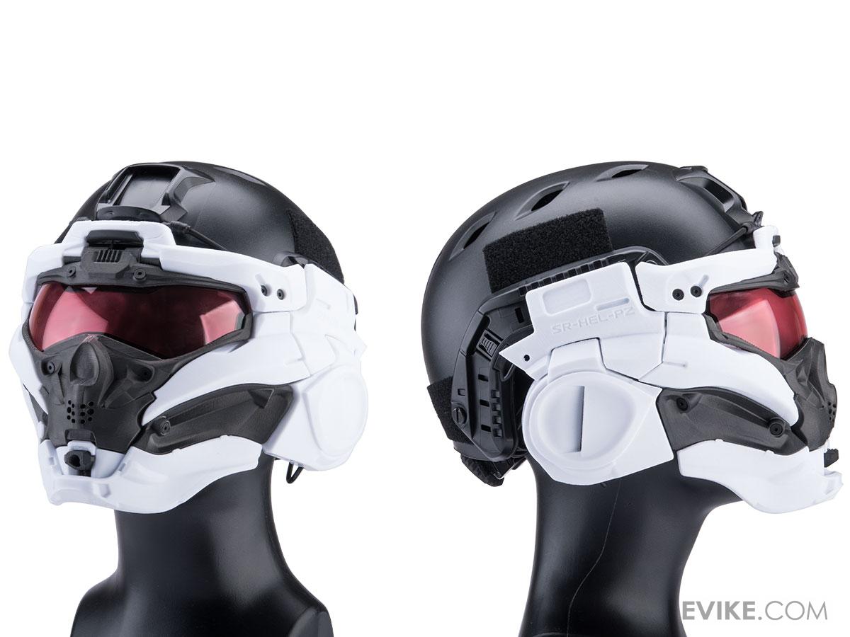 SRU SR Tactical Face Shield Type II w/ Integrated Cooling System & Flip-Up Visor (Color: White)