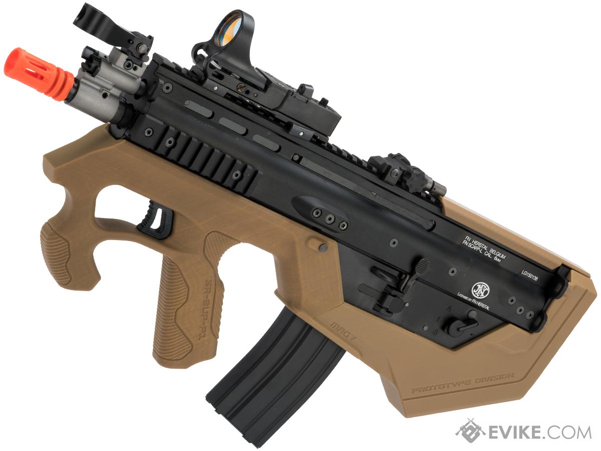 Evike.com Custom WE-Tech SCAR-L Gas Blowback Rifle w/ SRU SCAR-L Bullpup Conversion Kit (Color: Tan / Green Gas)