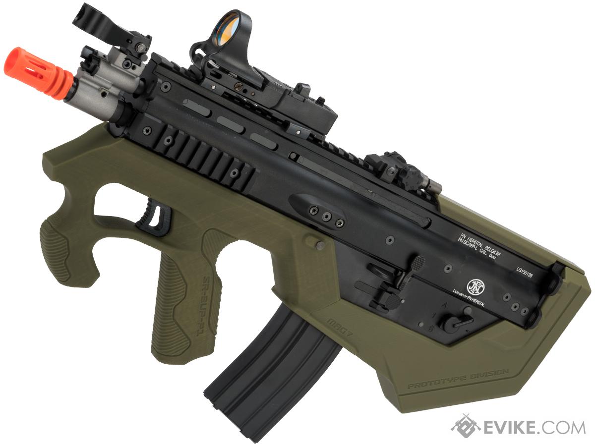 Evike.com Custom WE-Tech SCAR-L Gas Blowback Rifle w/ SRU SCAR-L Bullpup Conversion Kit (Color: OD Green / CO2)