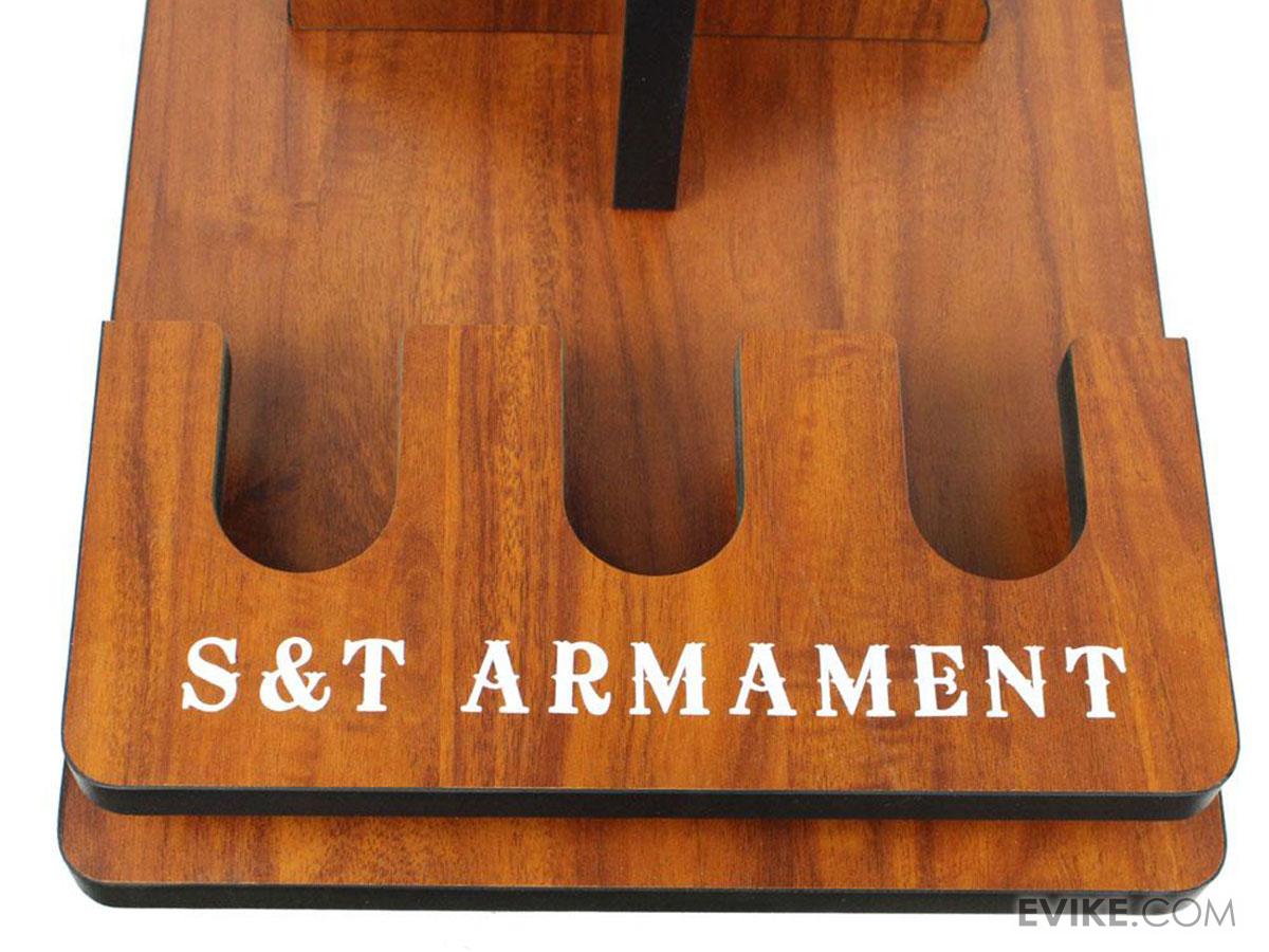 S&T Wooden Organizational Gun Rack / Display Stand (Capacity: 3 Long ...