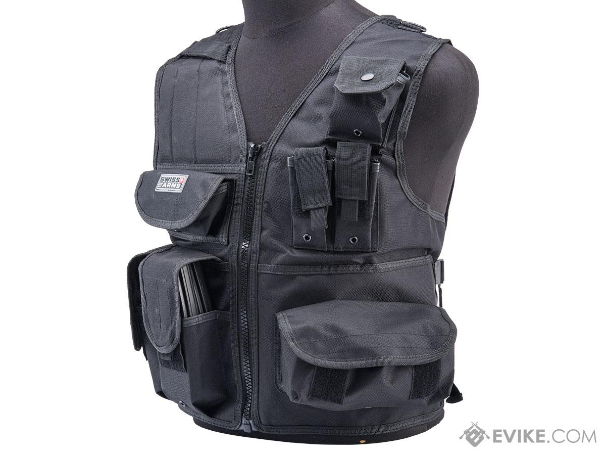 Swiss Arms Tactical Load Bearing Vest (Color: Black)