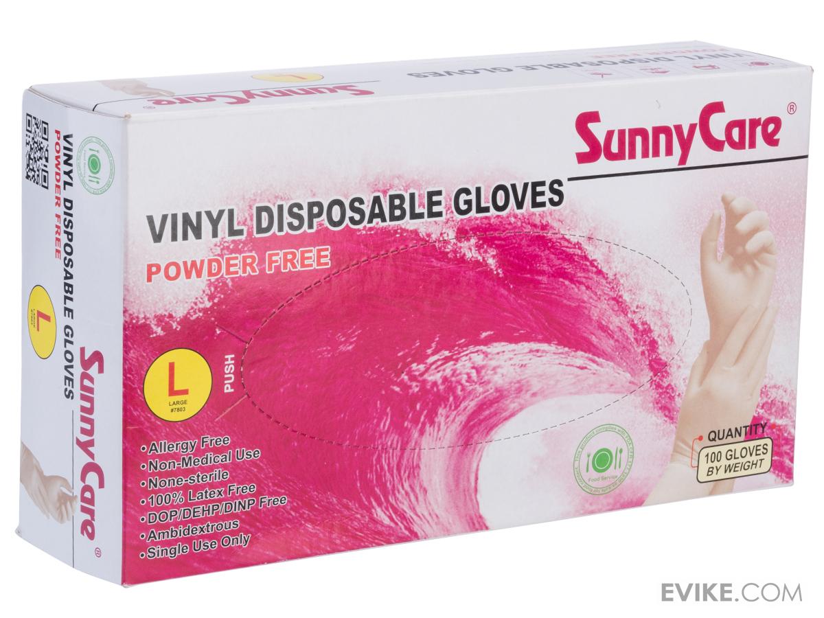 SunnyCare Vinyl Disposable Gloves (Size: Large)