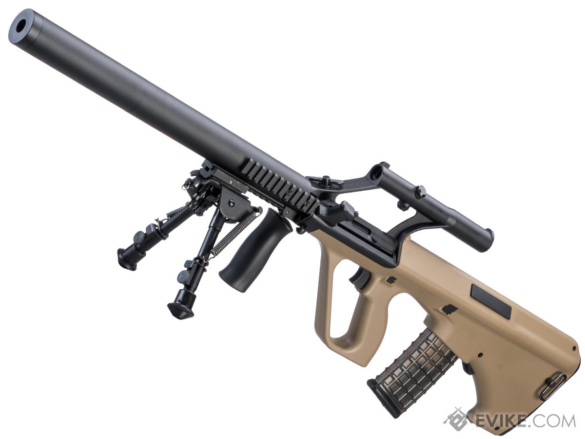 Snow Wolf AUG Phantom Bullpup Airsoft AEG Rifle w/ Integrated Scope and Suppressor (Color: Desert Tan)