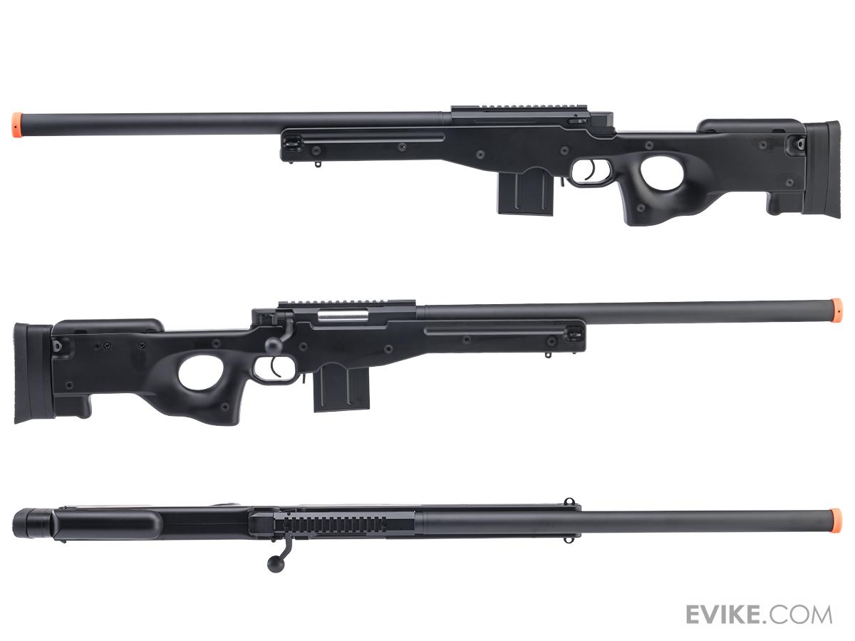 L　96　AWS　SNIPER　RIFLE　BLACK STOCK WELL L96 AWS Airsoft Rifle with Bipod and Scope - Black
