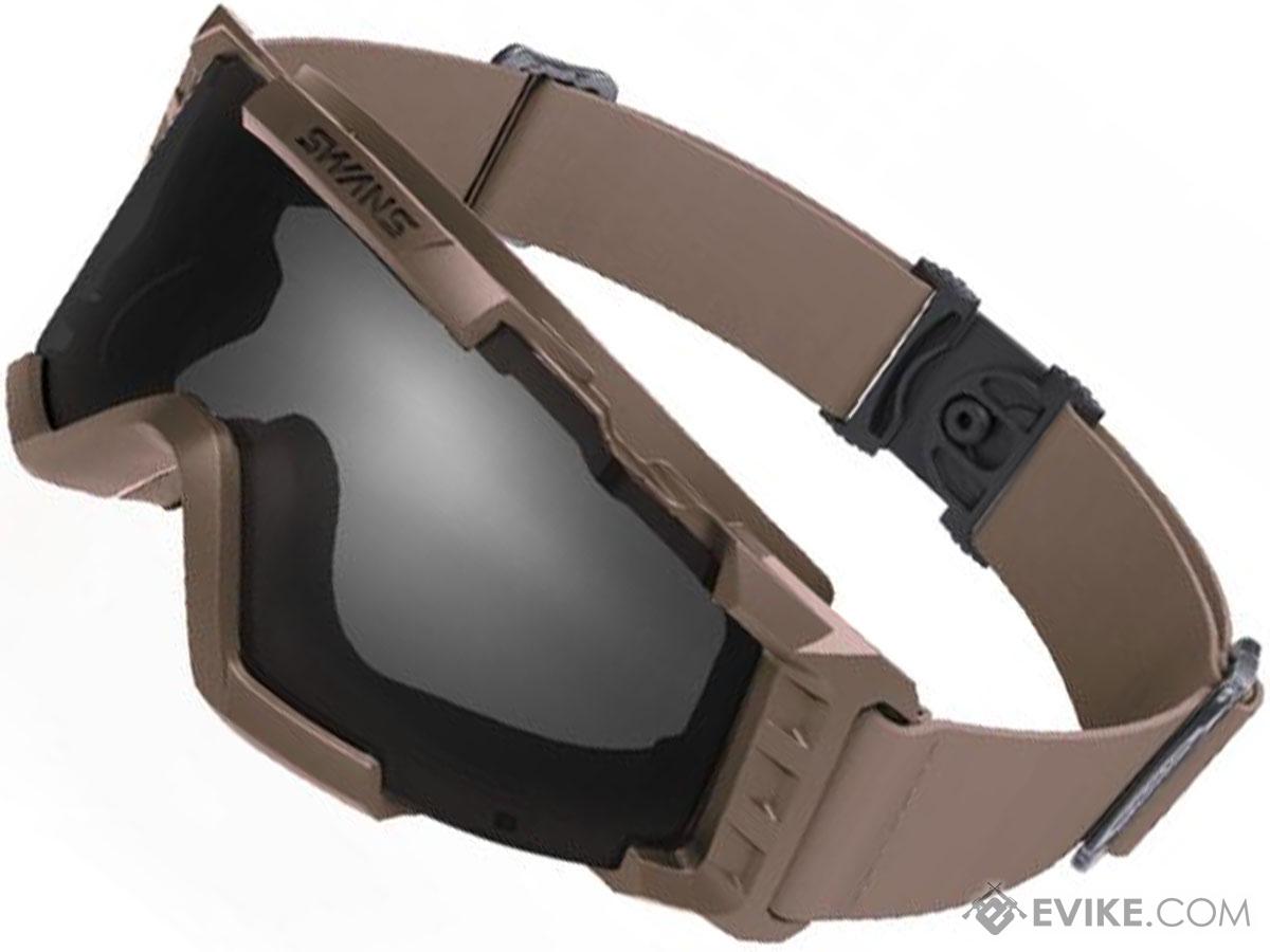 Laylax SWANS Tactical Goggles (Color: Tan / Smoke Lens)