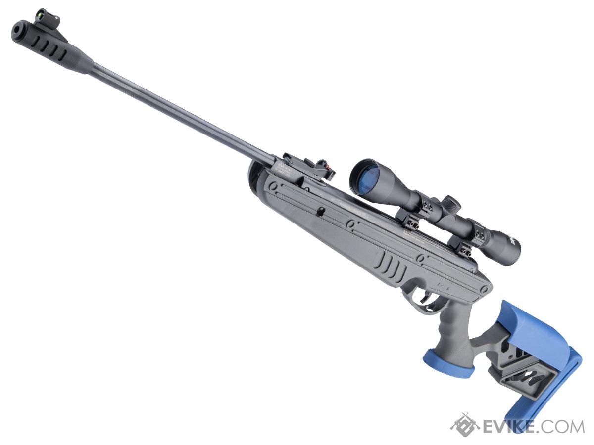 Swiss Arms TG-1 Break Barrel Nitro Piston .177 Air Rifle with 4x32 Scope and Adjustable Stock (Color: Grey & Blue)