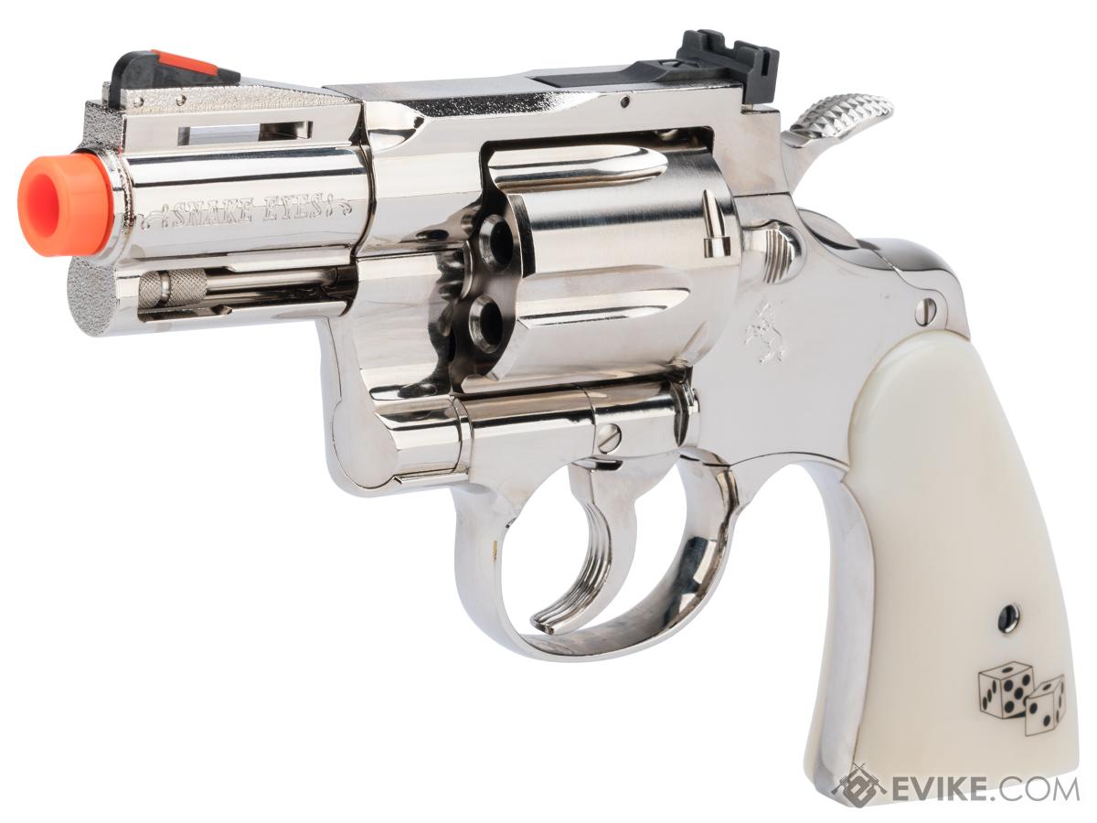 Tanaka Colt Python .357 Gas Powered Airsoft Revolver (Model: 2.5 / Snake Eyes / Bright Nickel Finish)