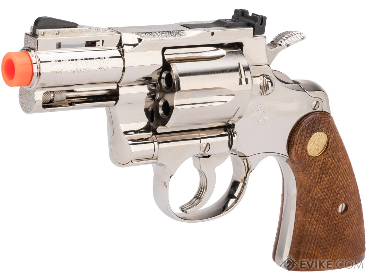 Tanaka Colt Python .357 Gas Powered Airsoft Revolver (Model: 2.5 / Bright Nickel Plated Finish)