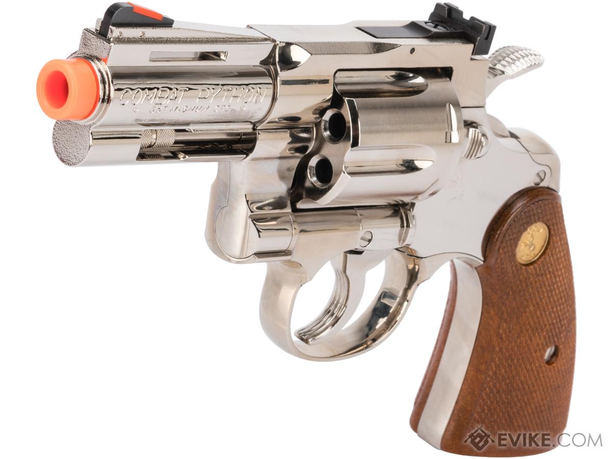 Tanaka Colt Python .357 Gas Powered Airsoft Revolver (Model: 3 R-Model / Bright Nickel Plated Finish)