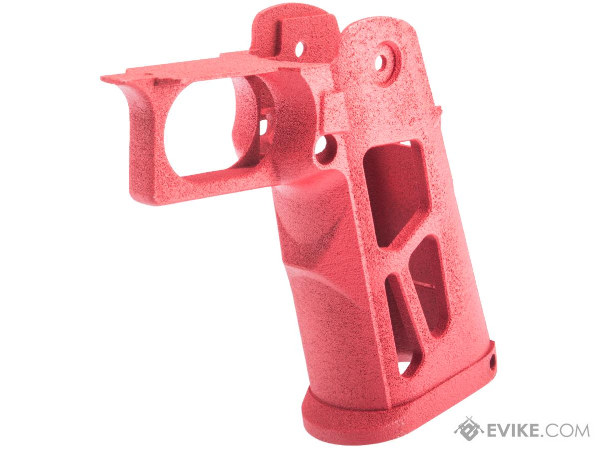 Tapp Airsoft 3D Printed Skeletonized Grip w/ Custom Cerakote for Hi-CAPA Gas Blowback Airsoft Pistols (Color: USMC Red)