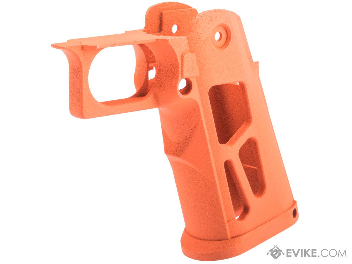 Tapp Airsoft 3D Printed Skeletonized Grip w/ Custom Cerakote for Hi-CAPA Gas Blowback Airsoft Pistols (Color: Hunter Orange)