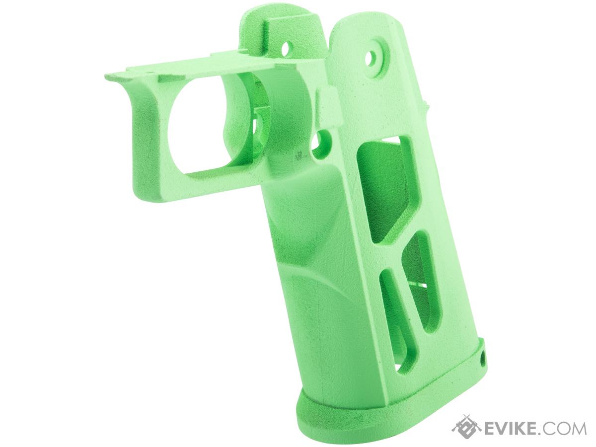 Tapp Airsoft 3D Printed Skeletonized Grip w/ Custom Cerakote for Hi-CAPA Gas Blowback Airsoft Pistols (Color: Parakeet Green)