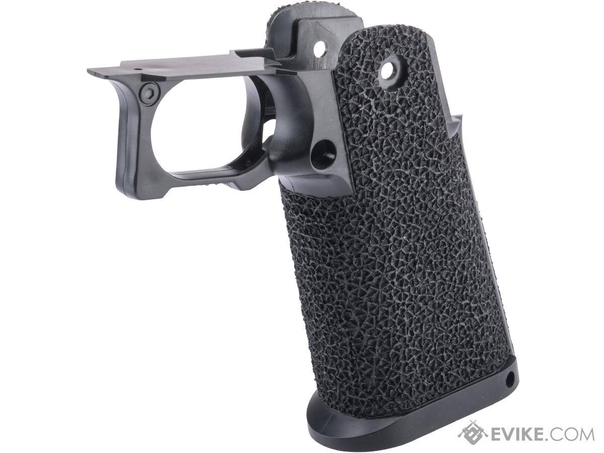 Tapp Airsoft 3D Printed Rogue Capa Stippled Grip w/ Custom Cerakote for Hi-CAPA Gas Blowback Airsoft Pistols (Color: Graphite Black / Windmill Pattern)