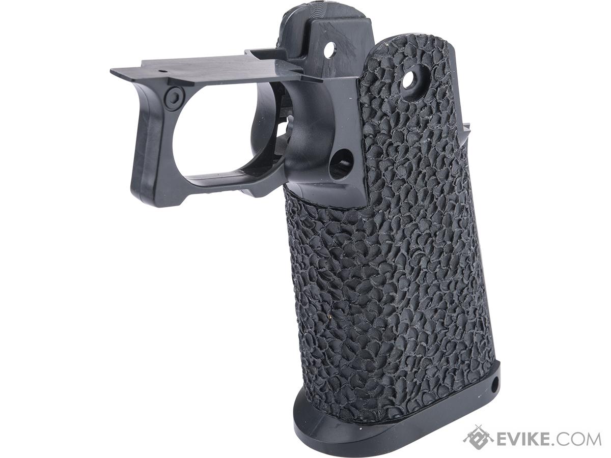 Tapp Airsoft 3D Printed Rogue Capa Stippled Grip w/ Custom Cerakote for Hi-CAPA Gas Blowback Airsoft Pistols (Color: Graphite Black / Talons Pattern)