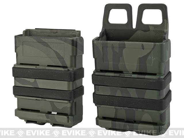 High Speed MOLLE Compatible Airsoft M4 Mag Carrier Set of 2 - Multicam Black