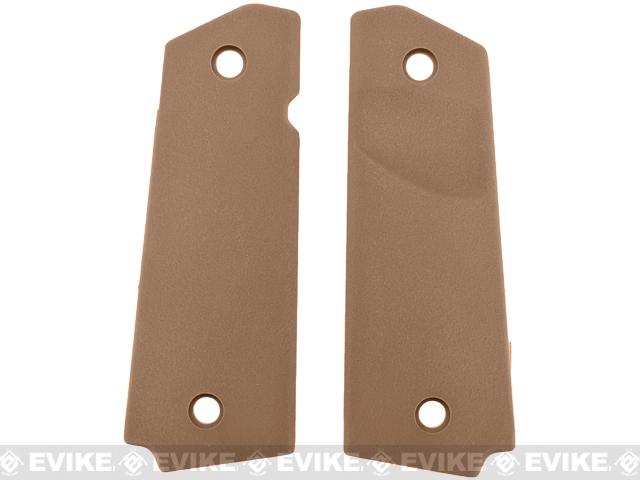 FMA Tactical Polymer Grip Panels for 1911 Airsoft GBB Pistols - Dark Earth
