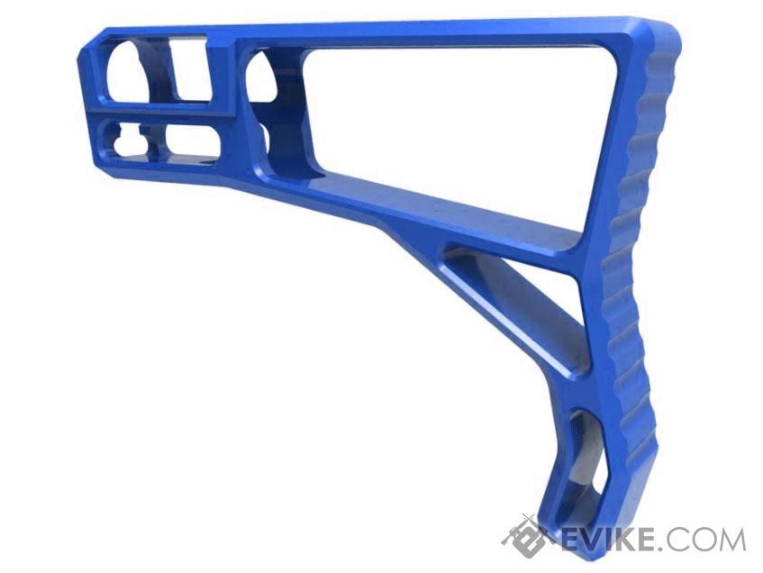 Tactical Dynamics CNC Aluminum Minimalist Skeletonized Fixed Stock for AR15 Platform Rifles (Color: Blue)