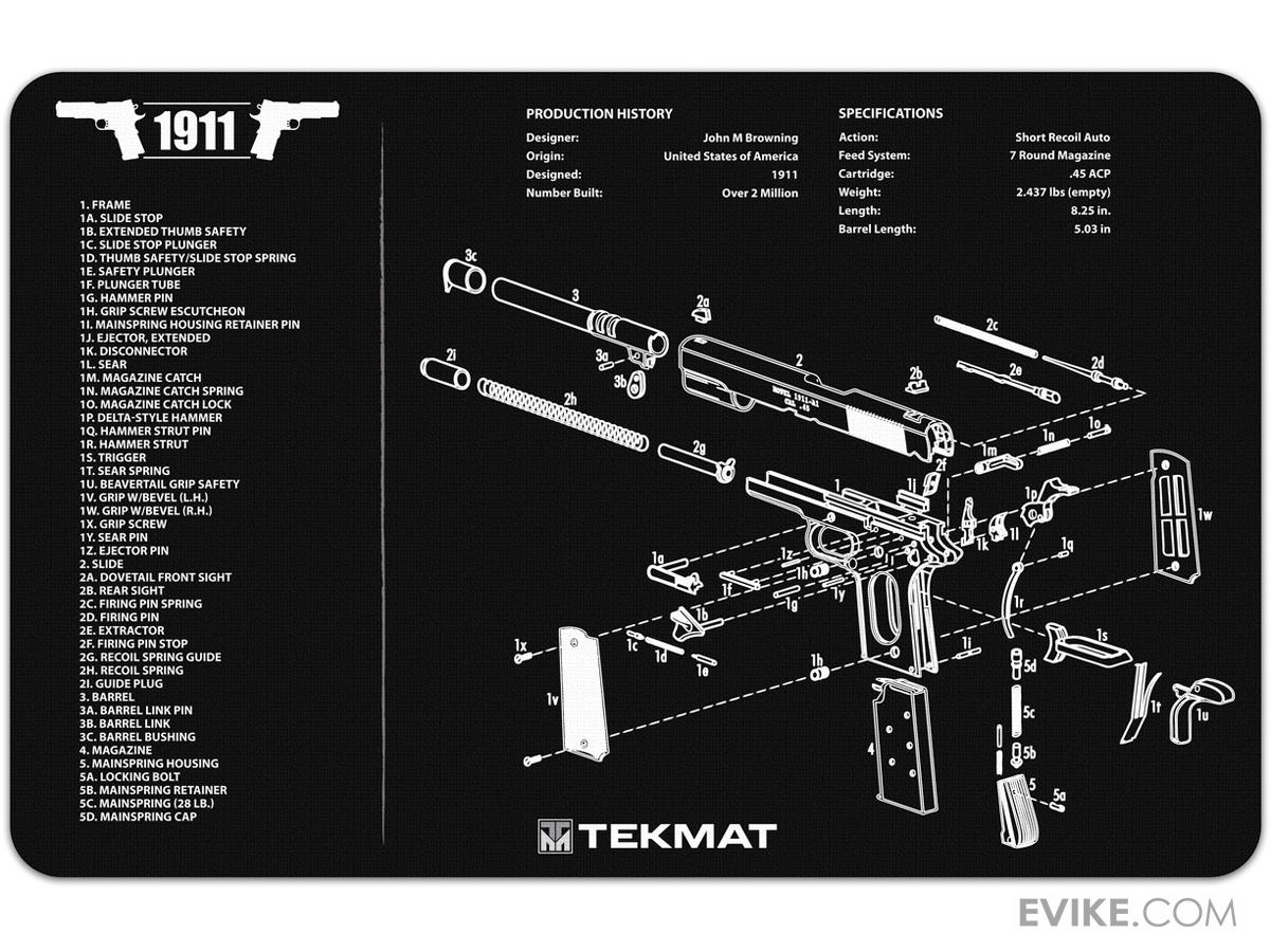 TekMat Armorer's Bench Gun Cleaning Mat (Model: 1911)