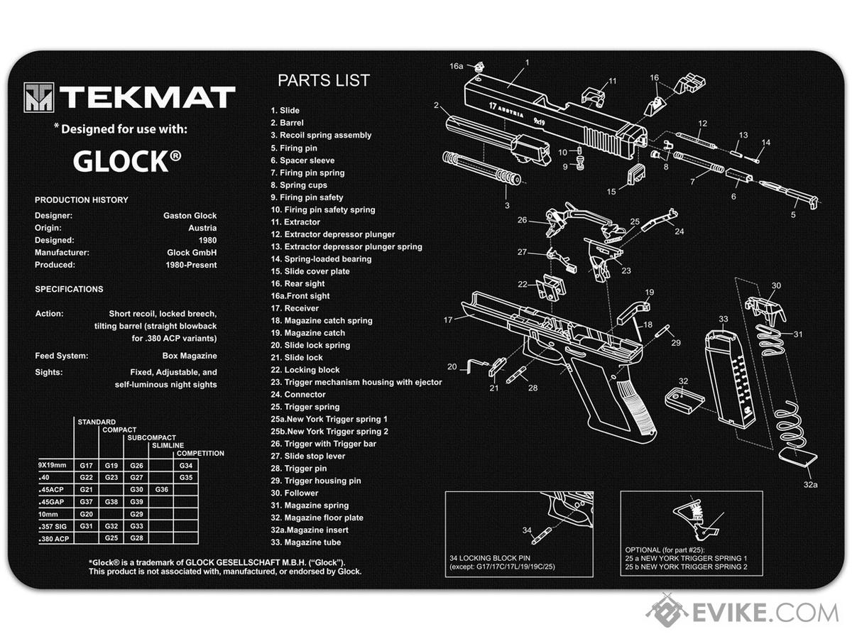 TekMat Armorer's Bench Gun Cleaning Mat (Model: GLOCK 17)