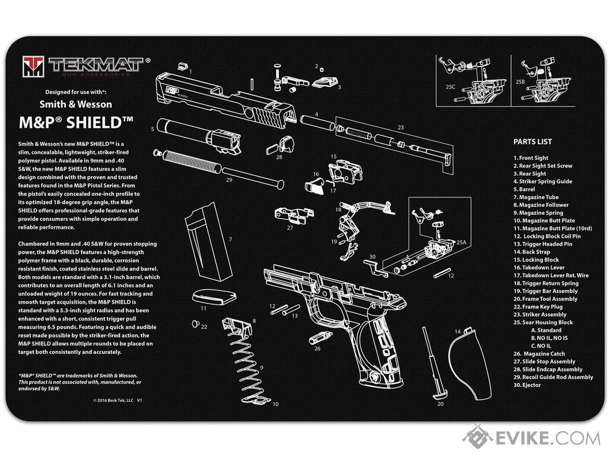 TekMat Armorer's Bench Gun Cleaning Mat (Model: Smith and Wesson M&P Shield)