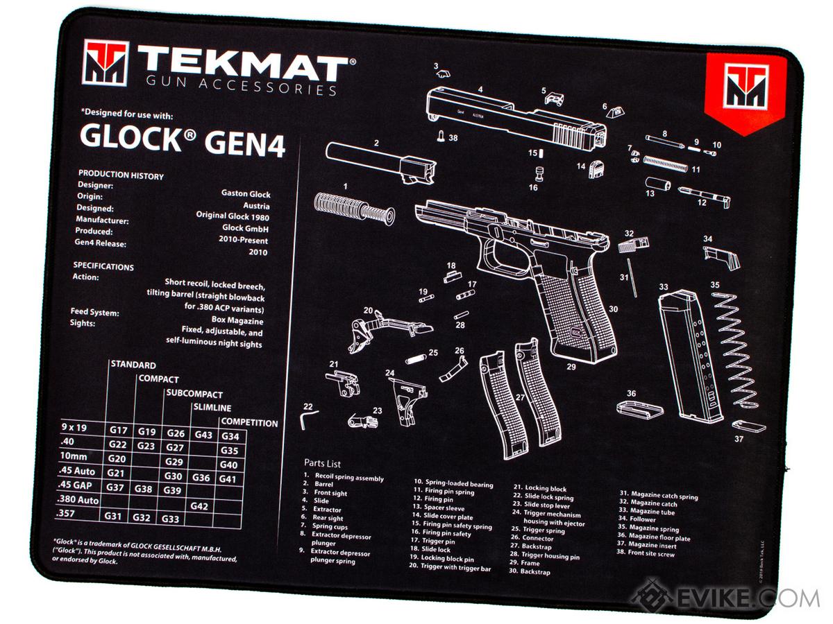 TekMat Armorer's Ultra Bench Gun Cleaning Mat (Model: GLOCK Gen 4)