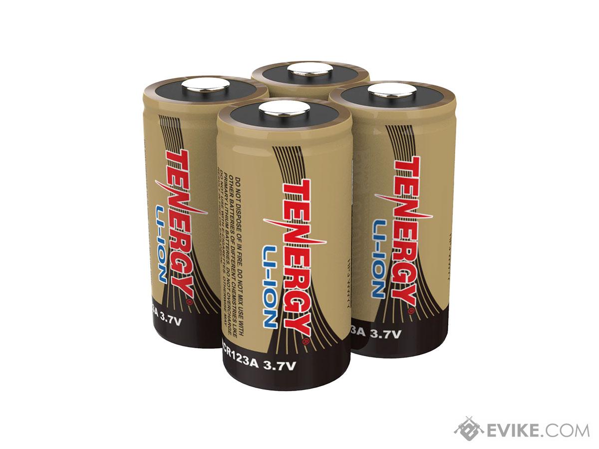 Tenergy Protected 3.7v 650mAh RCR123A Rechargeable Battery (Package: Set of 4)