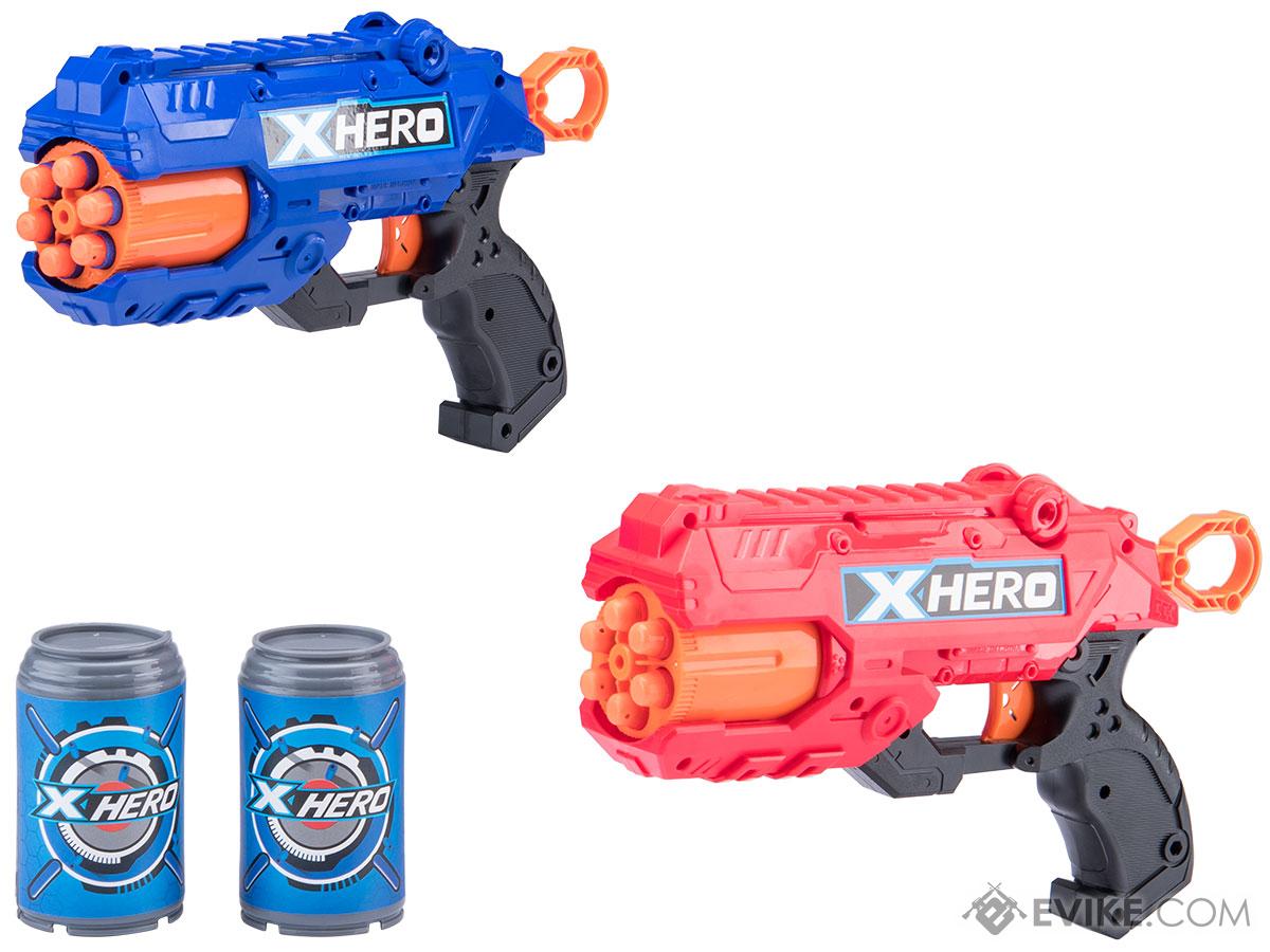 XHERO Foam Dart Gun Multi-Shot Revolver Dual Pistol Set w/ Darts and Targets