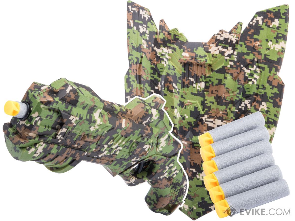 XHERO Military Series Camouflage Foam Dart Gun and Shield Set (Color: Digital Green)