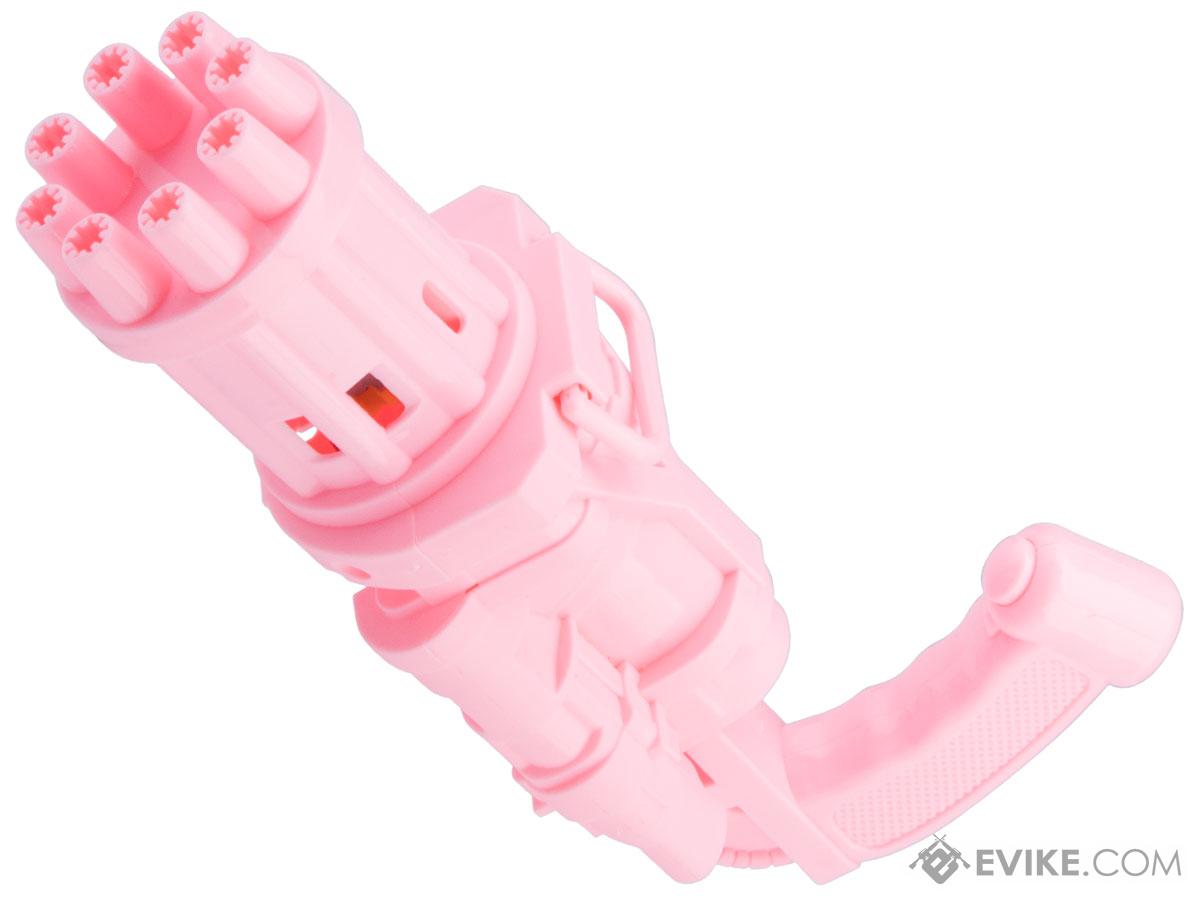 Gatling Gun Electric Soap Water Bubble Gun (Model: Mini / Pink)