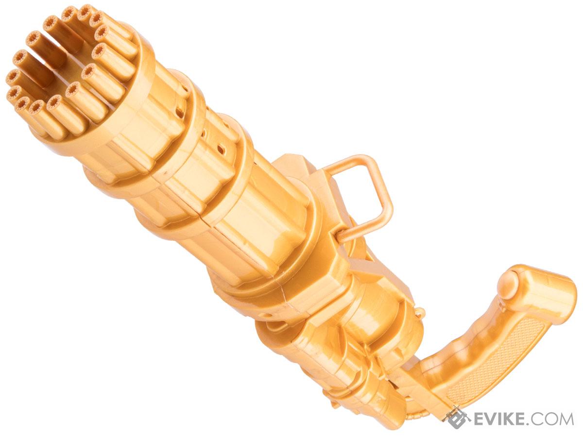 Gatling Gun Electric Soap Water Bubble Gun (Model: Large / Gold)