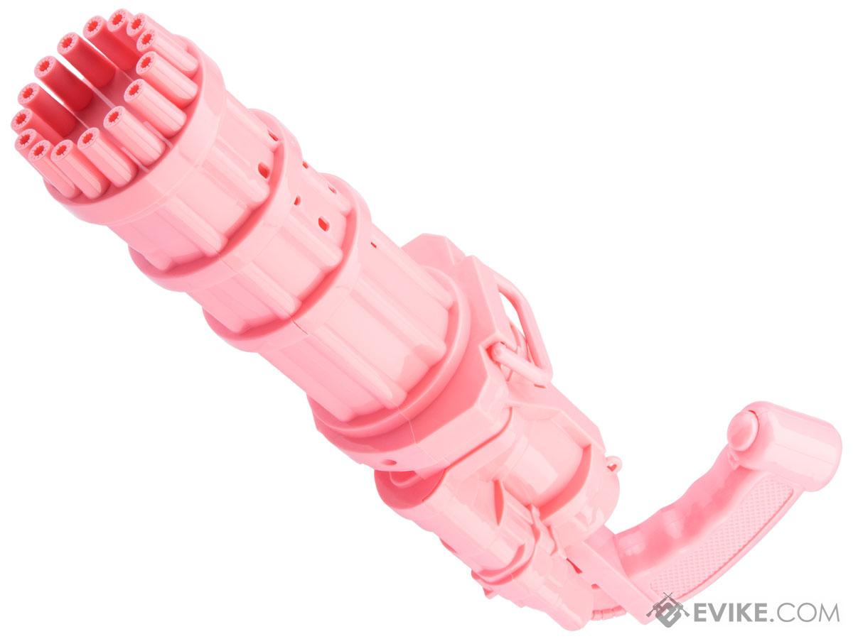 Gatling Gun Electric Soap Water Bubble Gun (Model: Large / Pink)
